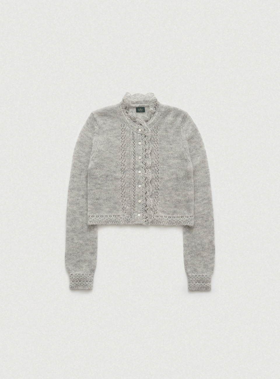 Hale Frill Mohair Cardigan_Light Grey