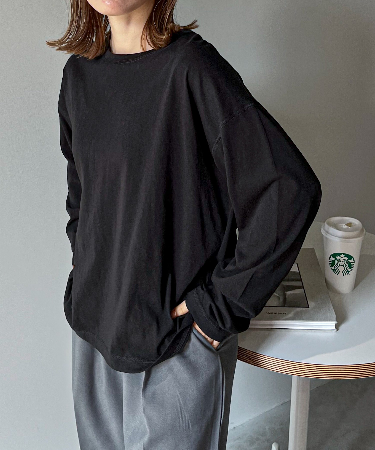 スラブ調オーバーシアートップス | ファッション通販サイト NUGU