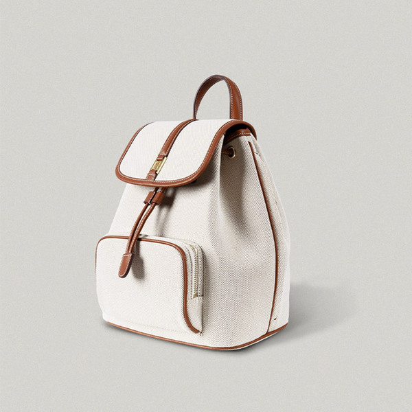 FOLNUA CLASSIC LOGO POCHE BACKPACK BROWN - CANVAS | ファッション