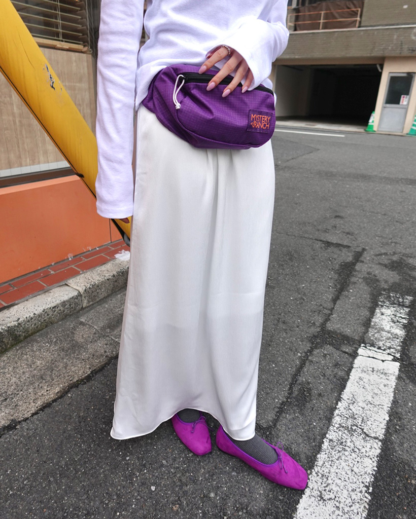 サテンウエストストリングマキシスカート