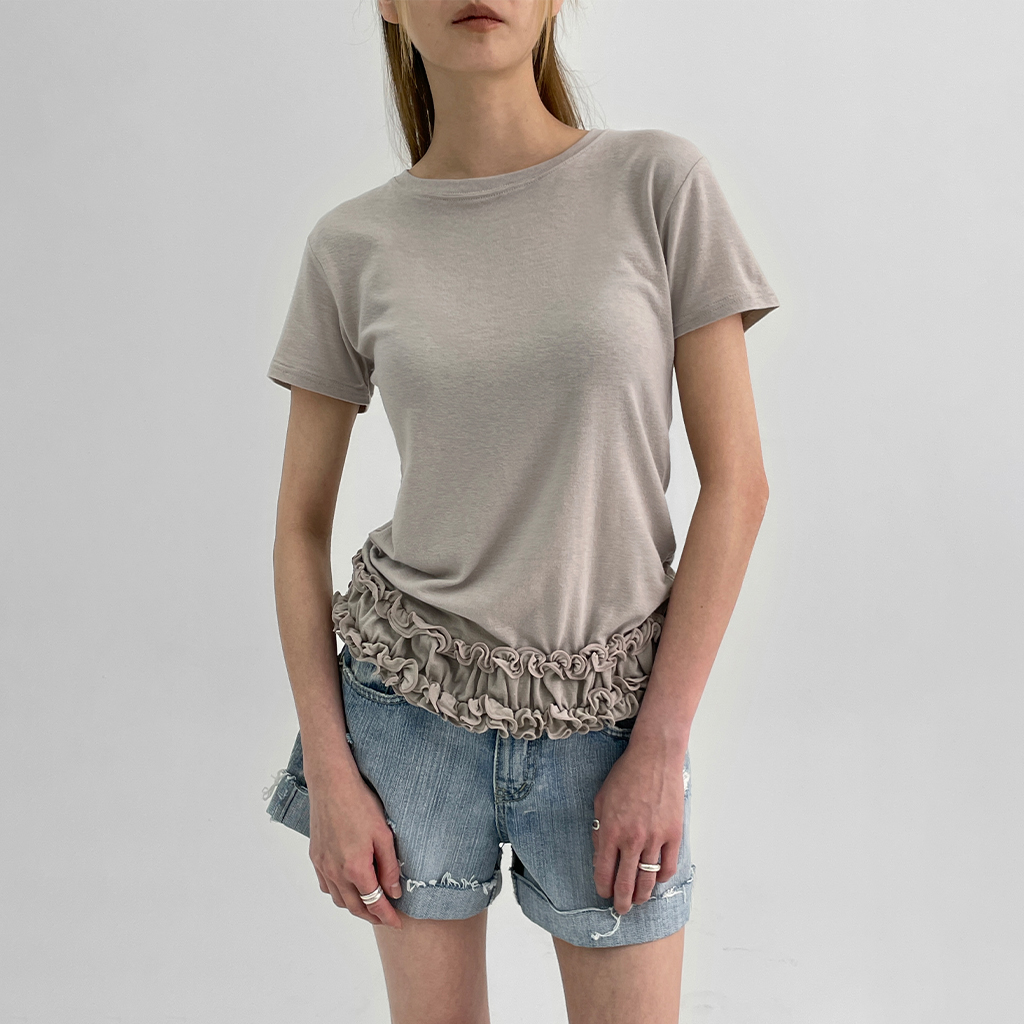 [original]プーゼンフリル半袖Tシャツ