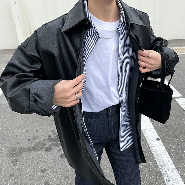 fitter leather shirts jacket | ファッション通販サイト NUGU