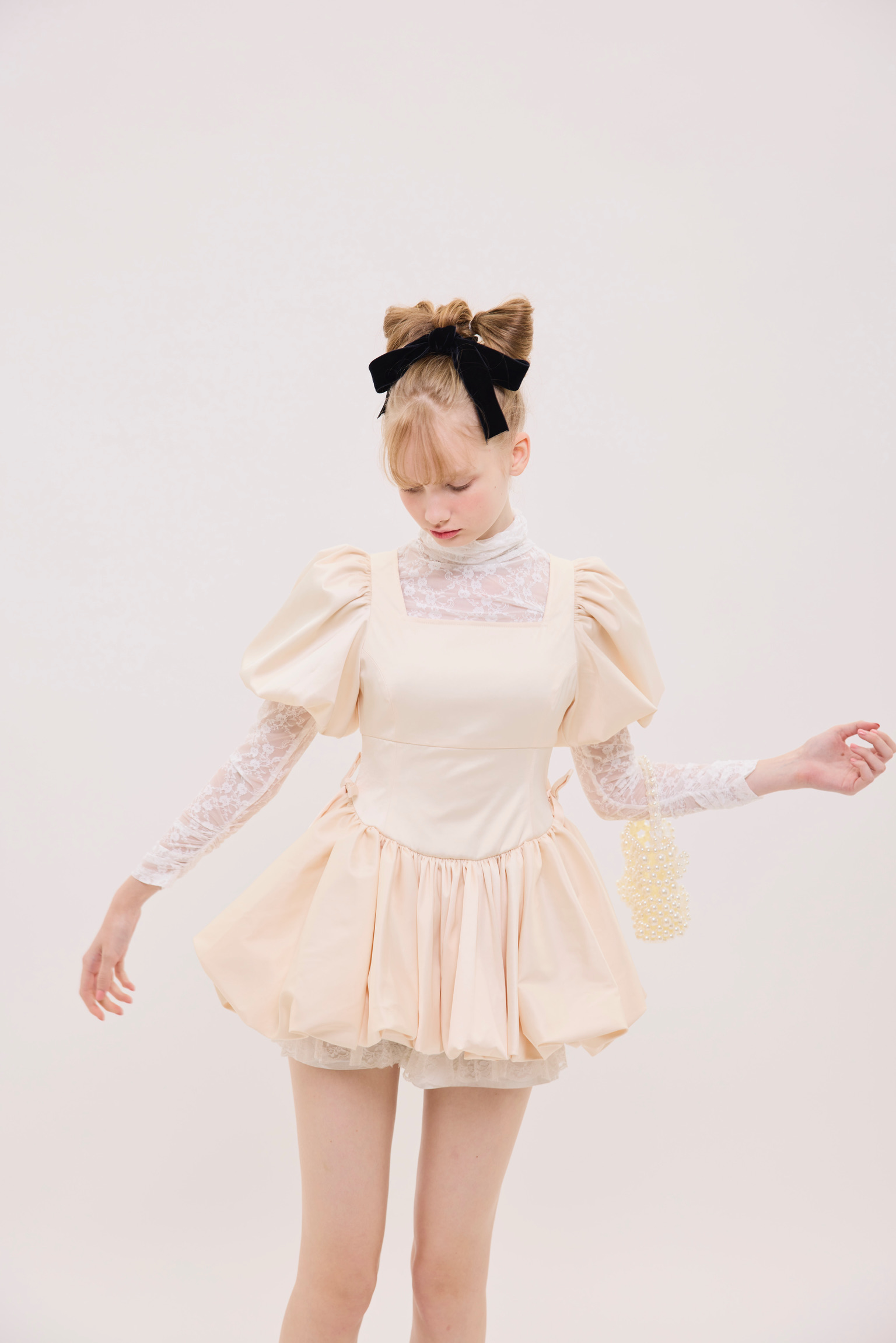 puff sleeve ballon mini one piece | ファッション通販サイト NUGU