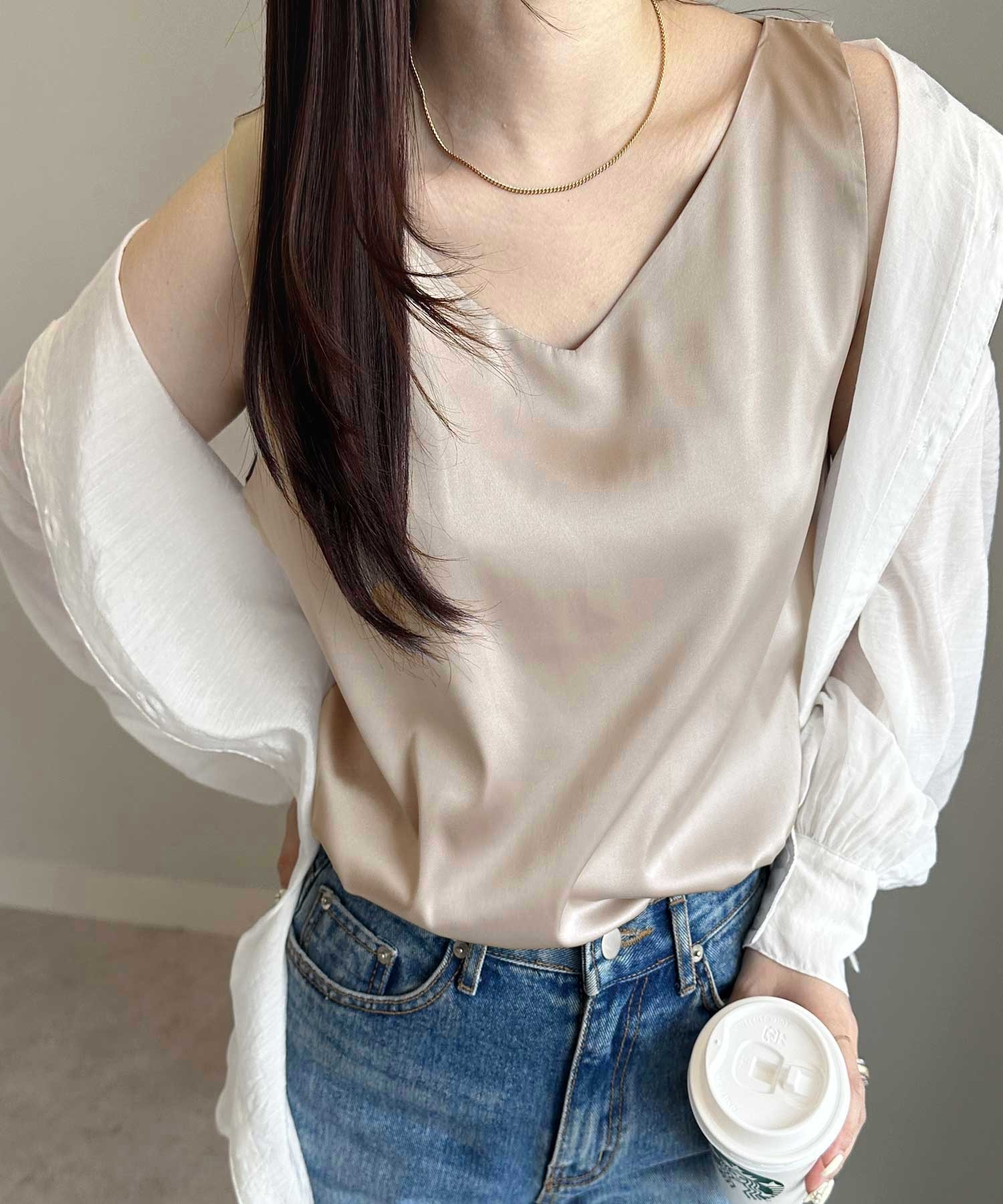 サテン2WAYタンクトップ | ファッション通販サイト NUGU