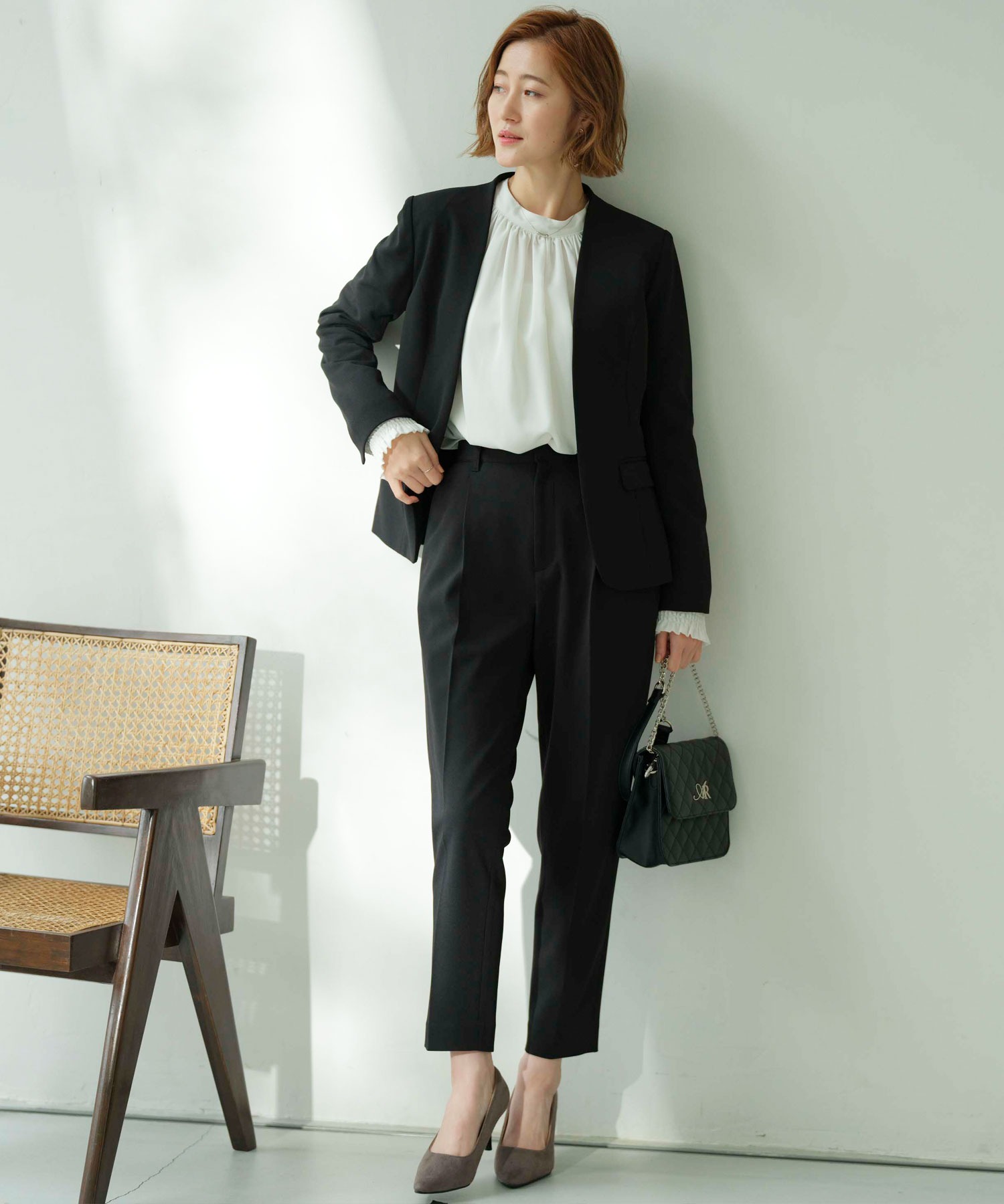 入卒／セレモニー】のびのび！ストレッチノーカラージャケット