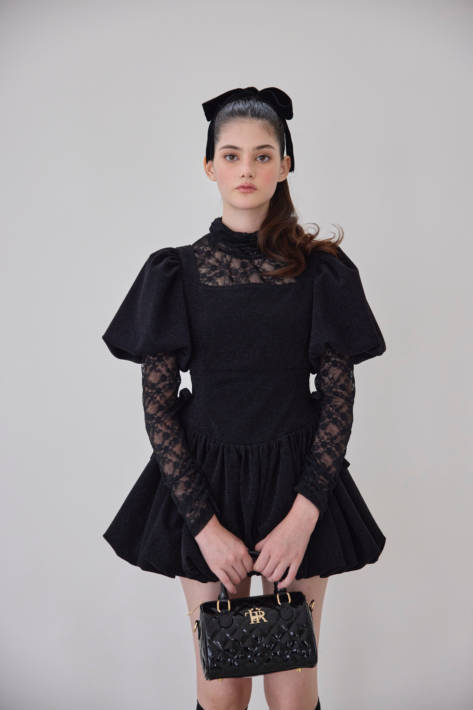 ワンピース AJISAI mini frill puff OP AJISAI mini frill puff OP ホワイト S Off White Poplin Short