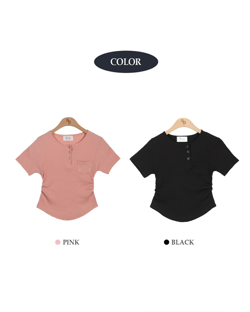 6color] リブボタンシャーリング半袖Tシャツ | ファッション通販