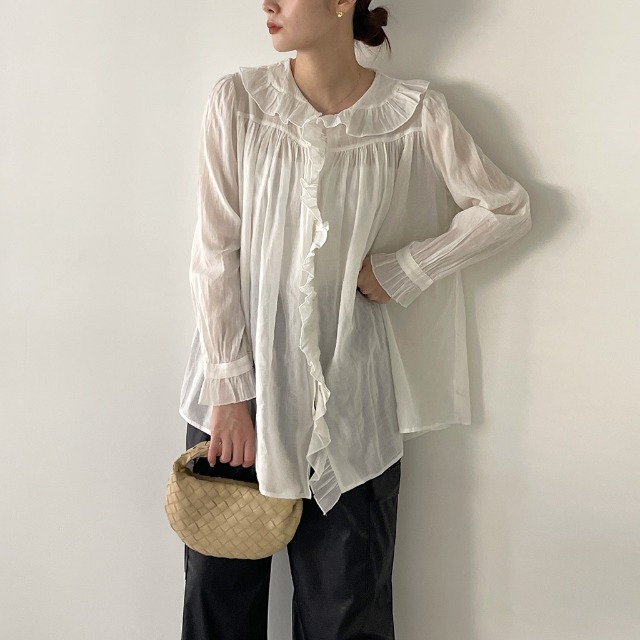 yuking0725様 リネンフリルブラウス | ファッション通販サイト NUGU