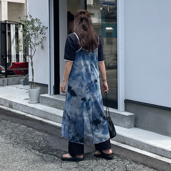 toga メッシュジャージー キャミワンピース She's Closet ワンピース 前後2WAYバックリボンシアーレイヤード
