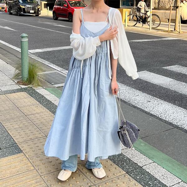 シャーリングユニークキャミワンピース | ファッション通販サイト NUGU