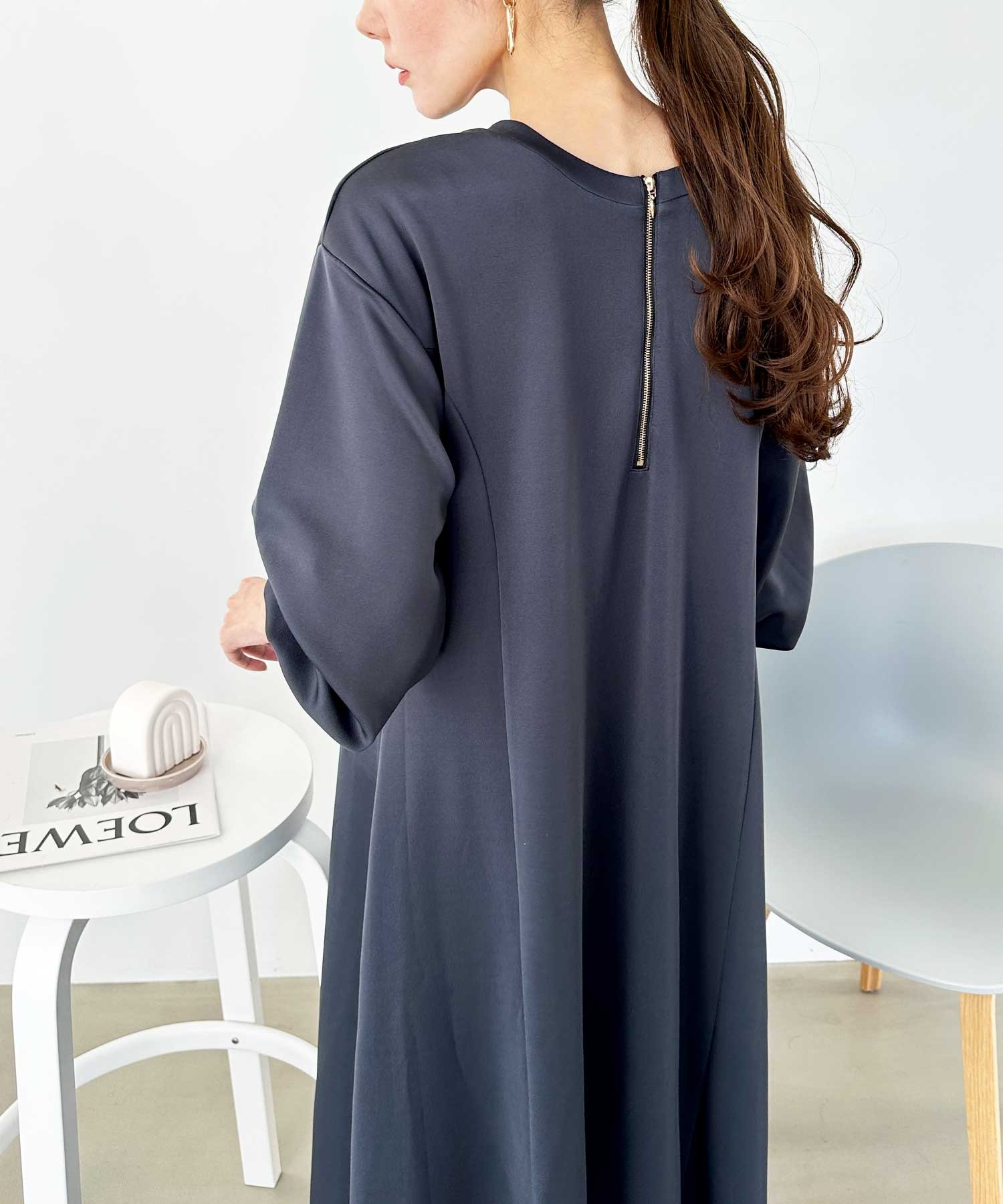 新色追加】春 まで使える。楽ちんすっきり見せ前後2WAYハーフジップ