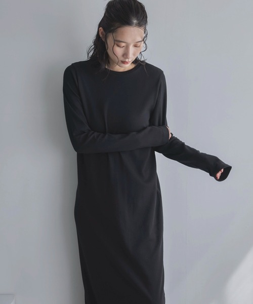 TALL/2Tサイズあり】カットリブロングワンピース | ファッション通販