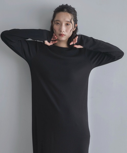 TALL/2Tサイズあり】カットリブロングワンピース | ファッション通販