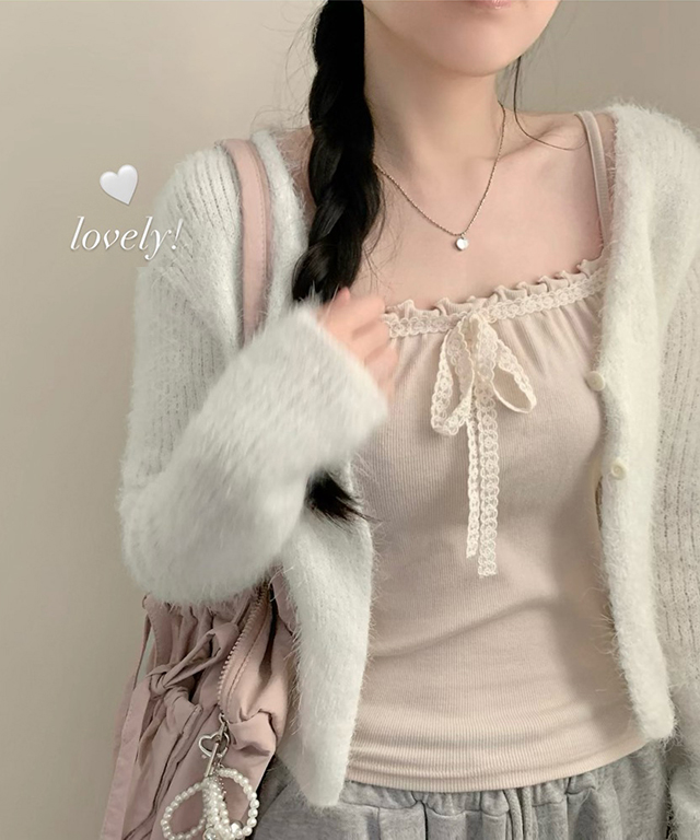 3color) レースリボン付きキャミソール | ファッション通販サイト NUGU