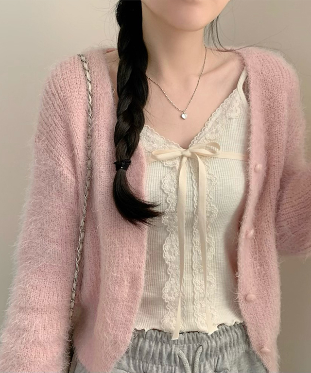 set) シャギーカーディガンチョーカーセット | ファッション通販サイト