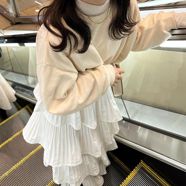 シャーリングティアードスカート | ファッション通販サイト NUGU