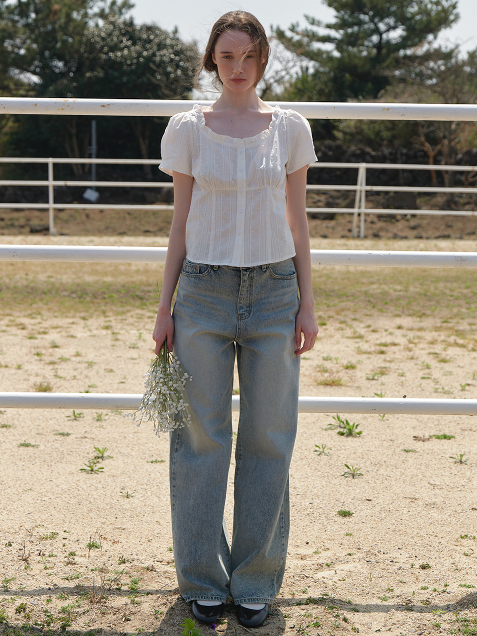 Lenina ♥ HUGO two tuck straight denim pants /追跡付 Influencer pick] Hugo Two Tuck Straight Denim Pants_Blue