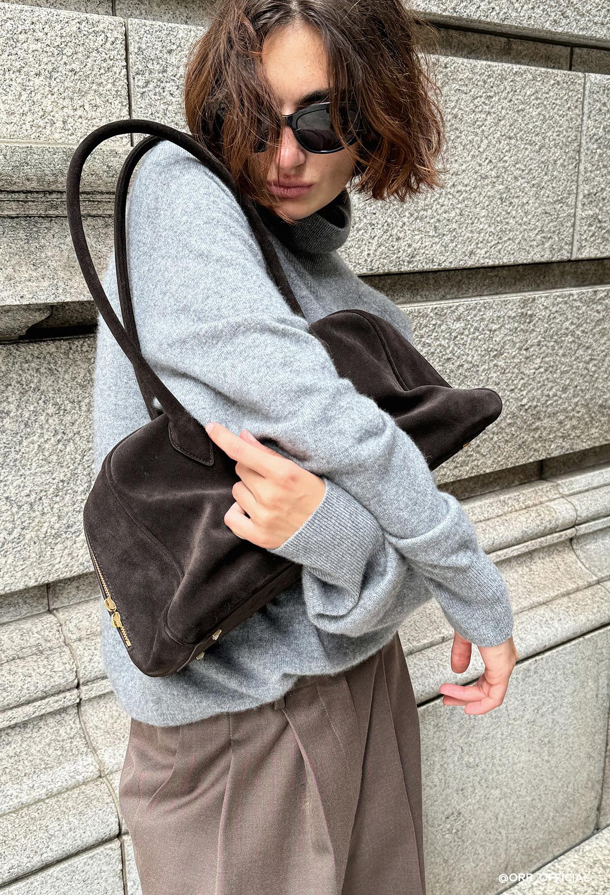 Curvy Bag M - Suede Brown | ファッション通販サイト NUGU