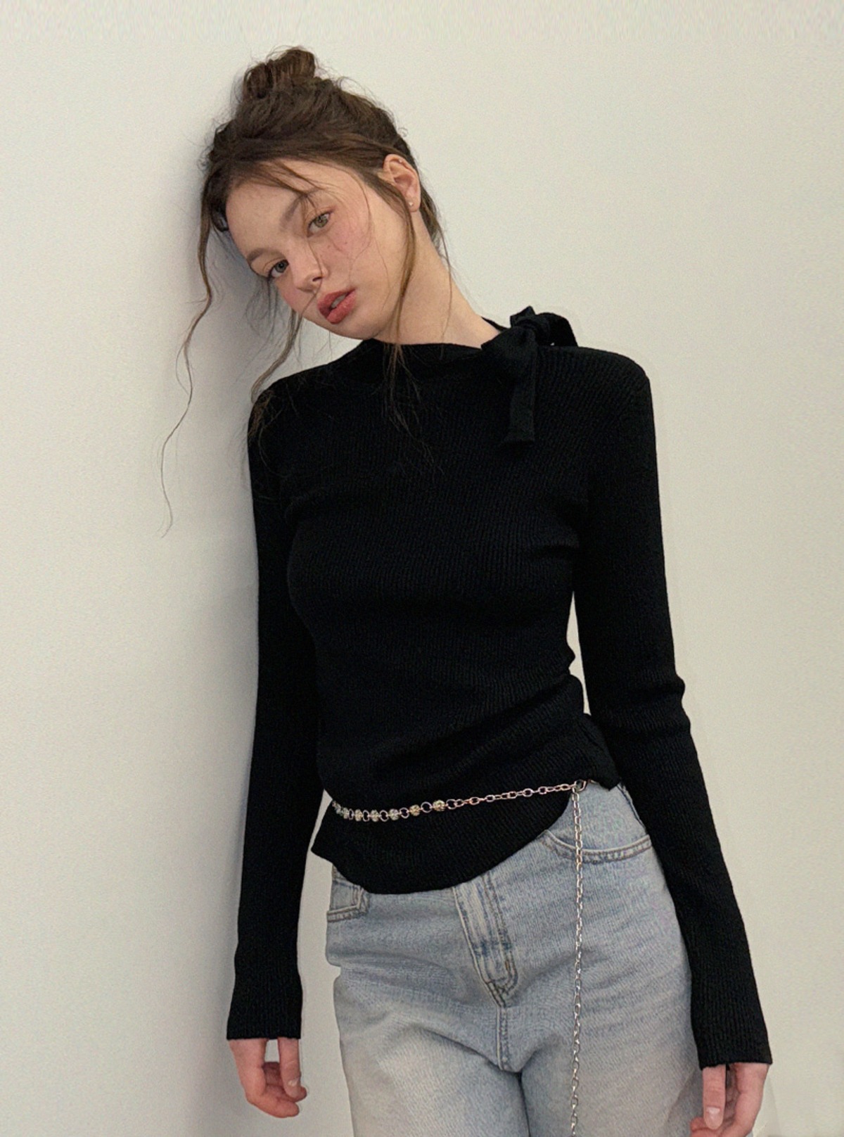 Cozend Tie Long-Sleeve Knit