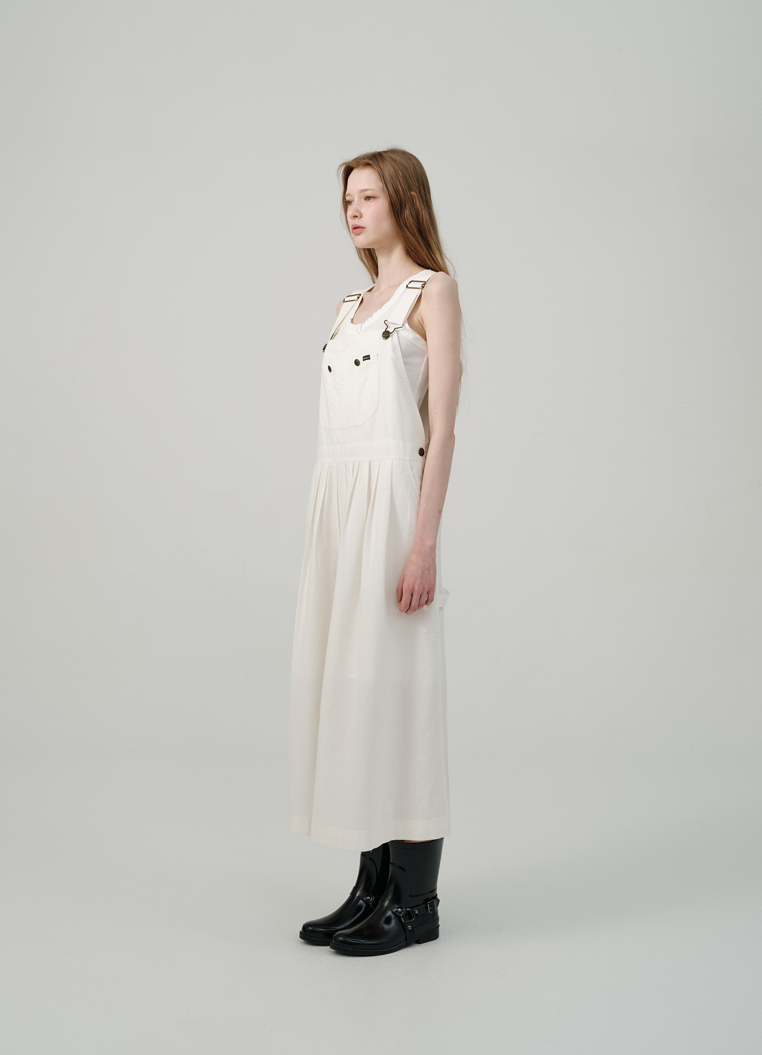 The Barnnet Ivory Cotton Dressワンピースフリー Ivory Cotton Gardener Overall Dress | ファッション通販サイト