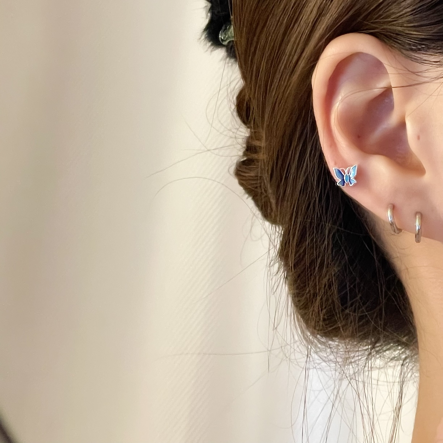 シルバー925ブルーバタフライピアス | ファッション通販サイト NUGU