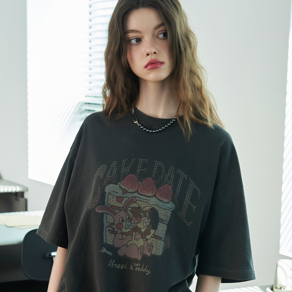 Tシャツ・カットソー CPGN STUDIO_COMPAGNO Heart Luna Short Sleeve T-shirt Brown C Heart Luna Short Sleeve T-Shirt Brown | ファッション通販