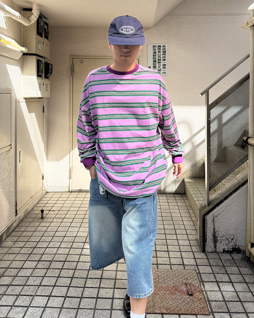 オーバーサイズストライプロングTシャツ | ファッション通販