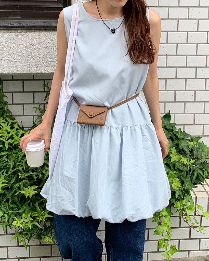スリーブレスバルーンミニワンピース | ファッション通販サイト NUGU