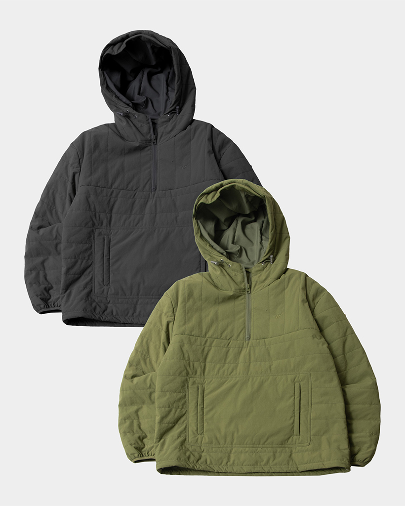 Essential lightweight hooded padded zipper pocket string anorak sweatshirts_2 colors
