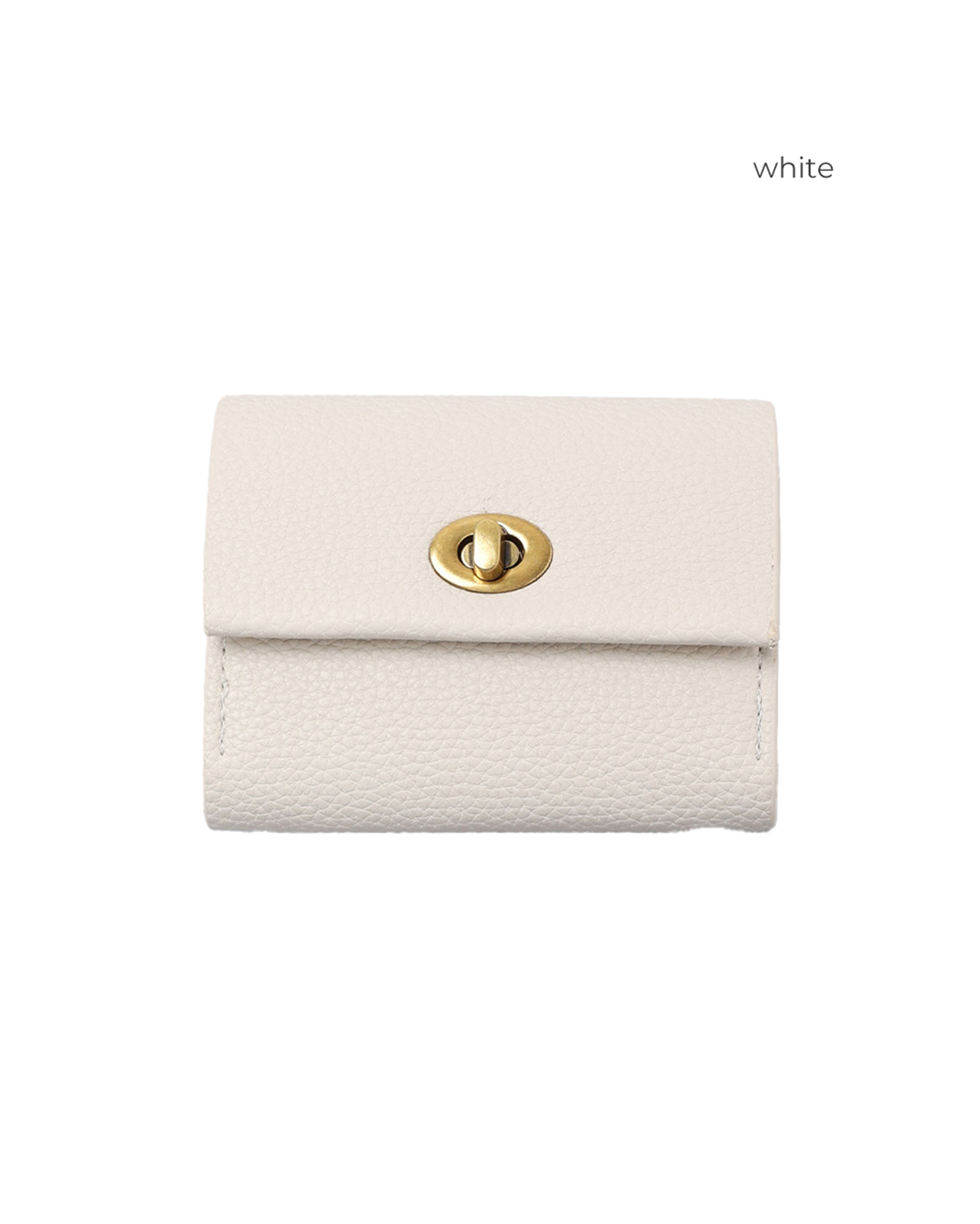 国内発送 ミニ財布 smallwallet ラムスキン YELLOW ゴールド金具 flap mini wallet [ ivory ] オコシ金具 ver. | STOCK LEATHER
