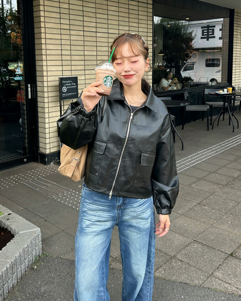 ドローストリングレザージャケット | ファッション通販サイト NUGU