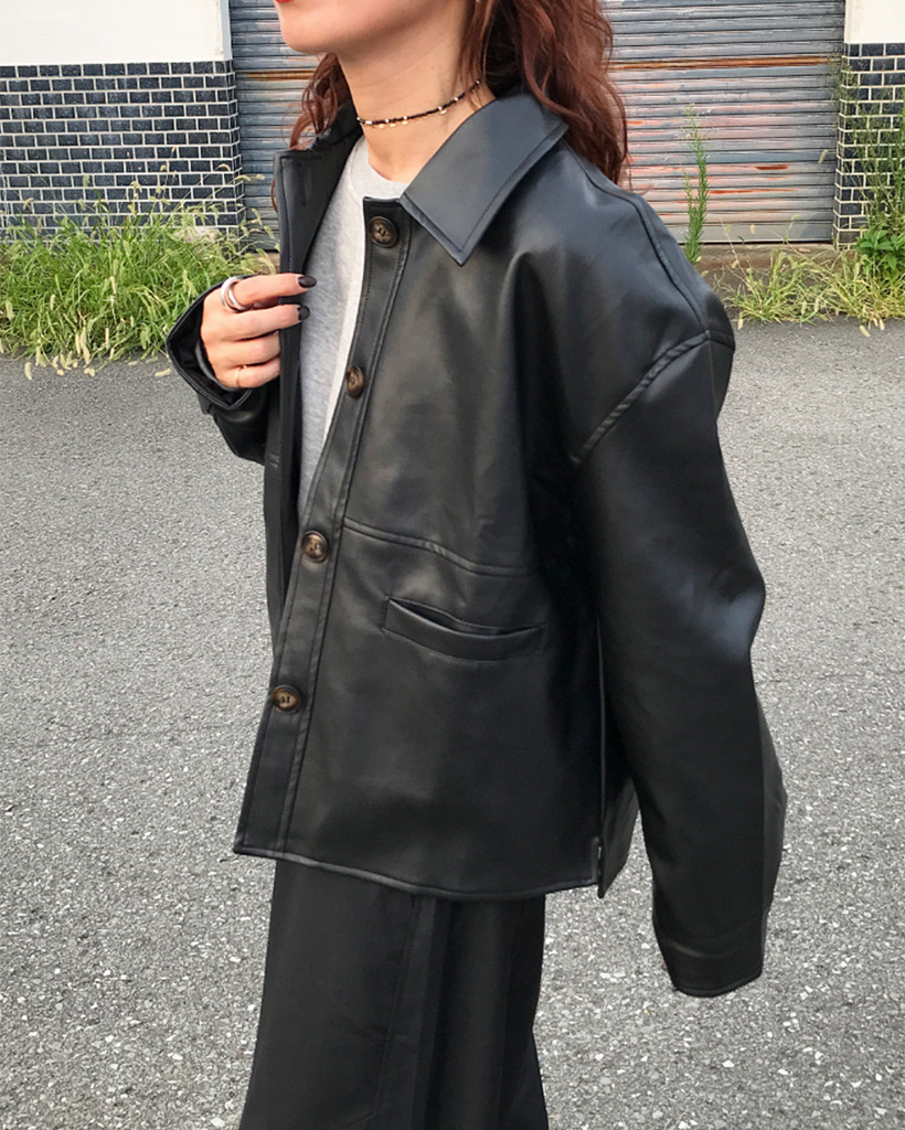 オーバーサイズレザージャケット | ファッション通販サイト NUGU