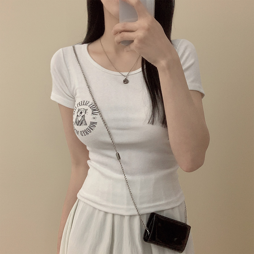 ボーダーUネックスリム半袖Tシャツ | ファッション通販サイト NUGU