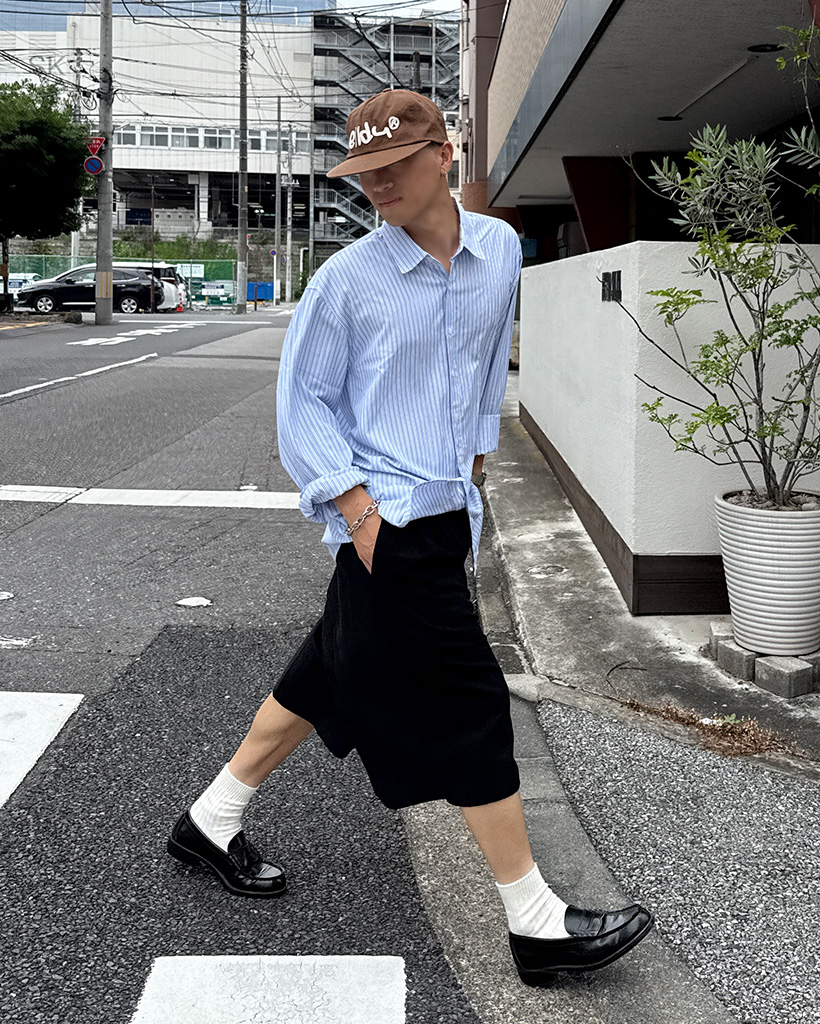 POLYPLOID ストライプシャツ サイズ2 クレイジーストライプ