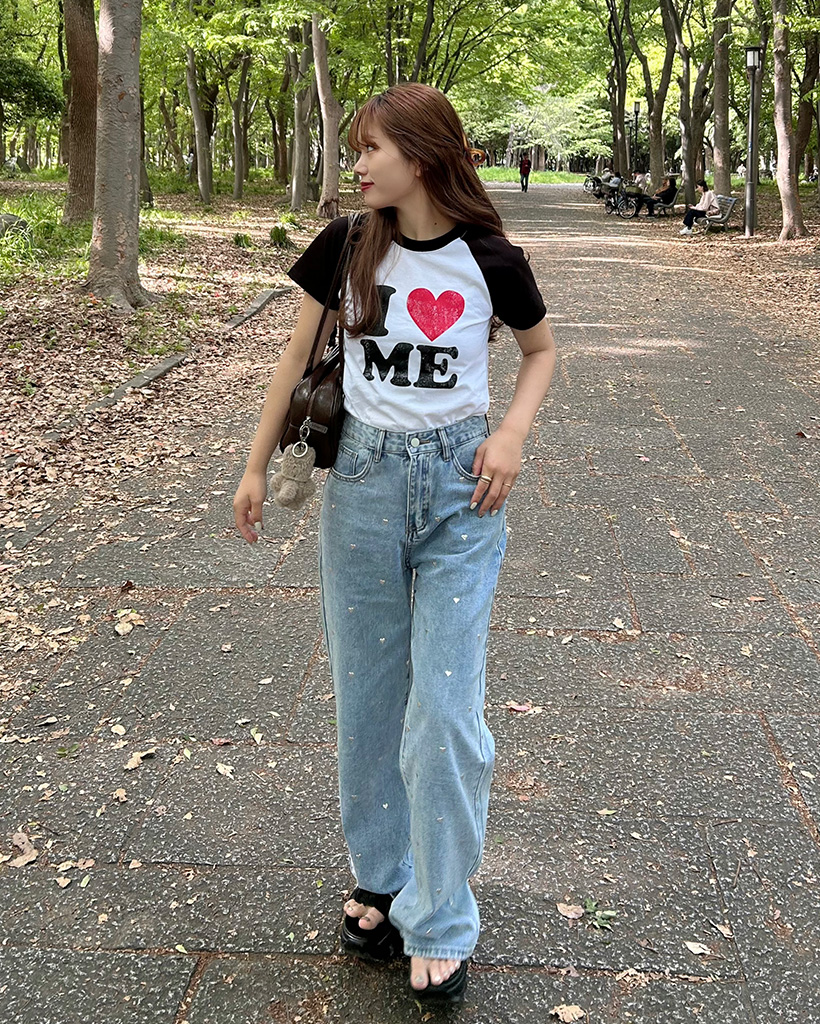 nugu Celume ハートスタッドルーズフィットデニム ハートスタッドデニムパンツ | ファッション通販サイト NUGU