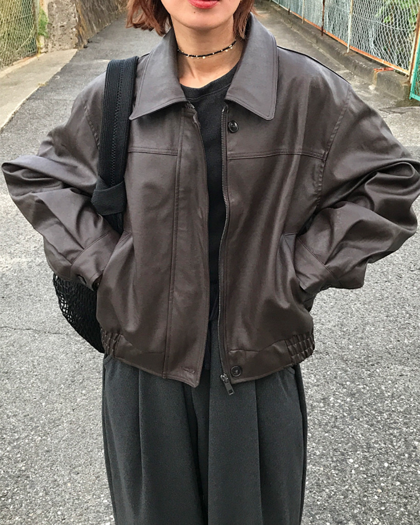 クロップドレザージャケット | ファッション通販サイト NUGU