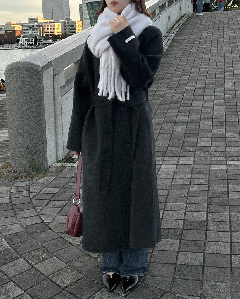 ベルトセットハイネックロングコート | ファッション通販サイト NUGU