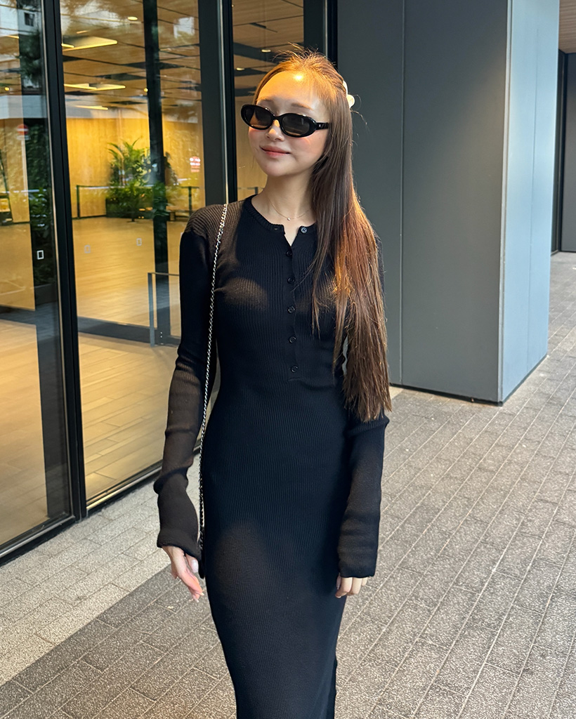 ボタンスリムロングワンピース | ファッション通販サイト NUGU