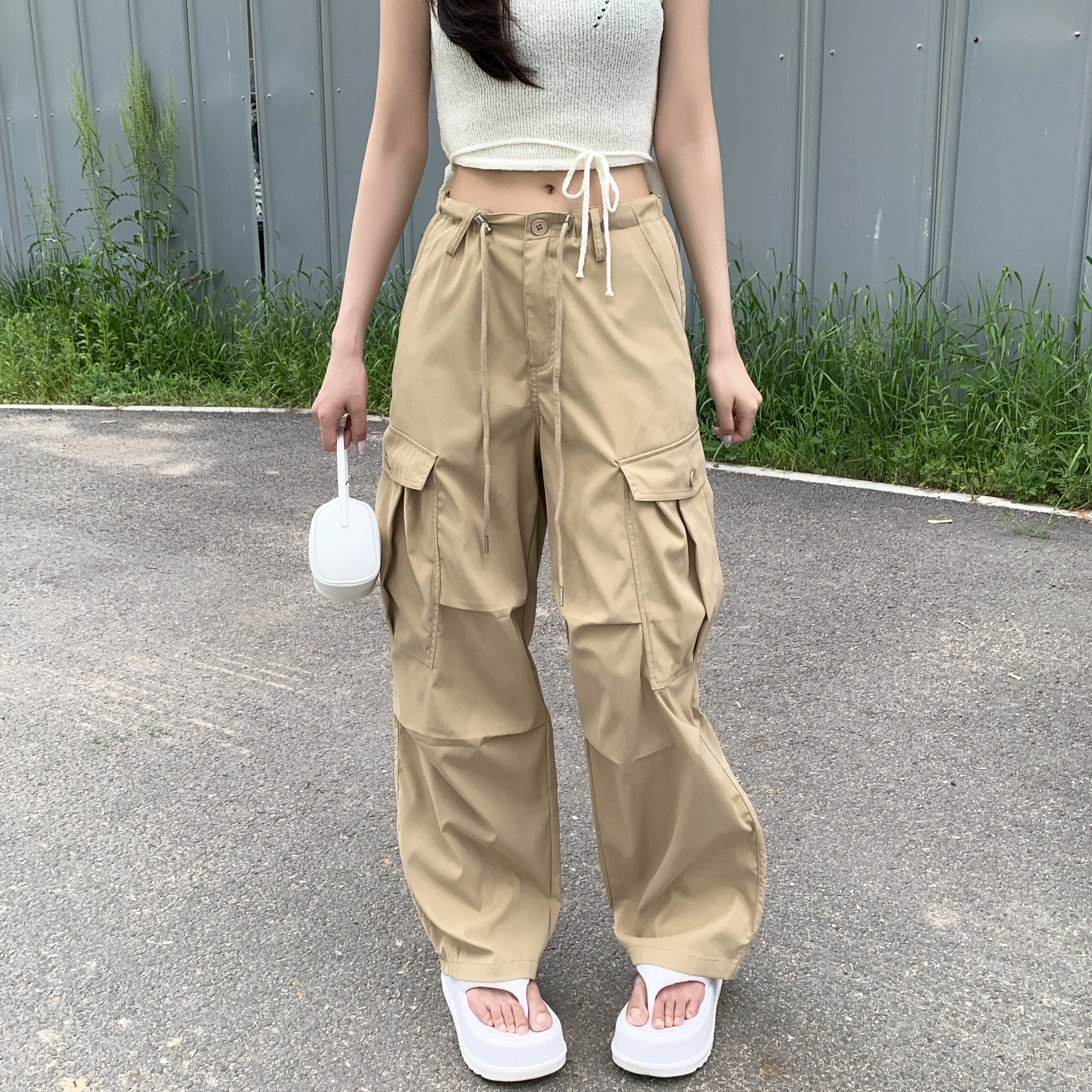 ストリングバルーンナイロンカーゴパンツ | ファッション通販
