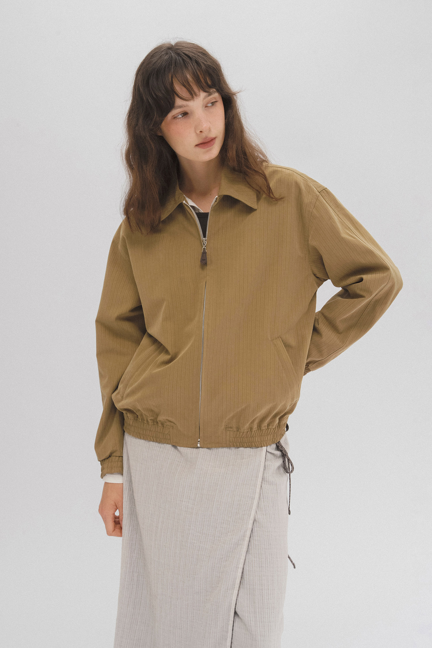 Lagom stripe blouson (olive)
