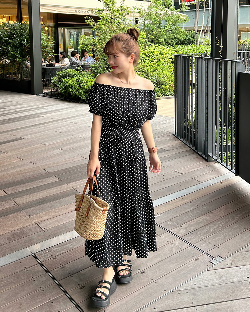 ANDRESDのワンピース シースルー ポルカドット ロングワンピース ANDRESDのワンピース シースルー ポルカドット ロングワンピース