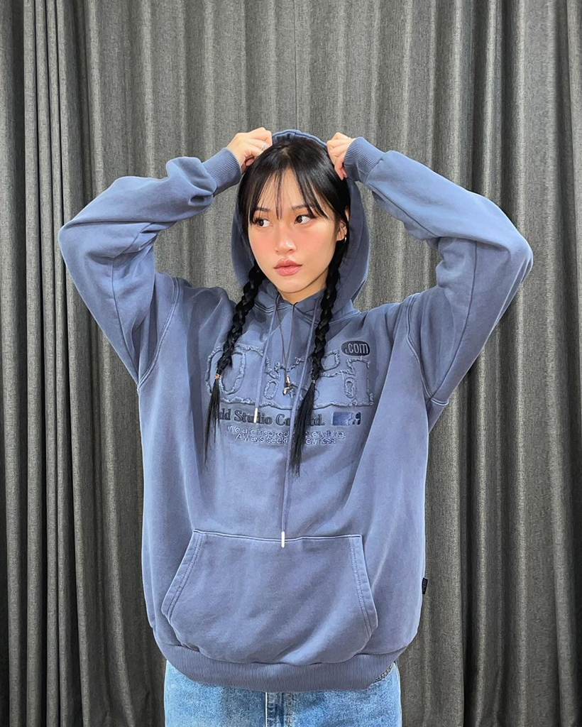 [Influencer pick] ODSD Pigment Damage Oversized Fit Hoodie - navy