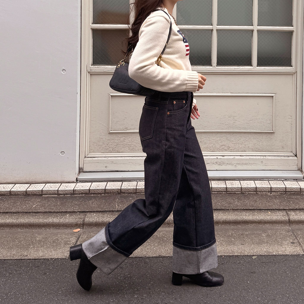 147 ロールアップデニム S-Short 147_ichi_yon_nana】ロールアップデニム｜低身長さん必見・小柄