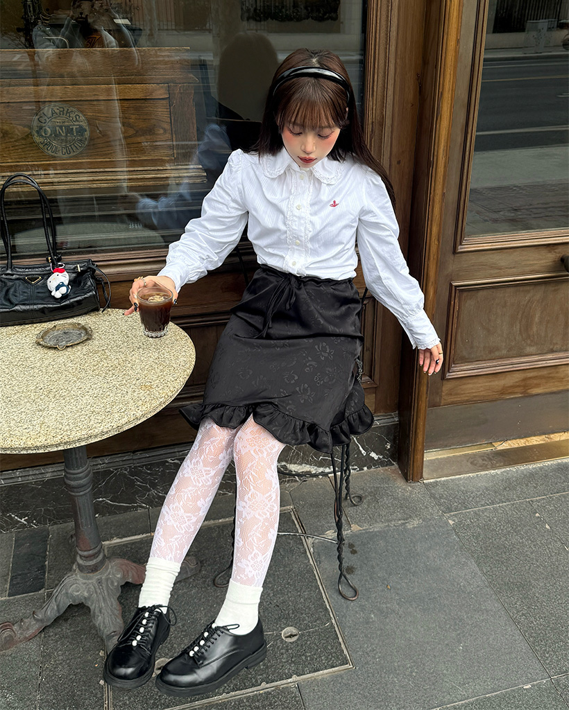 フラワーフリルミディスカート