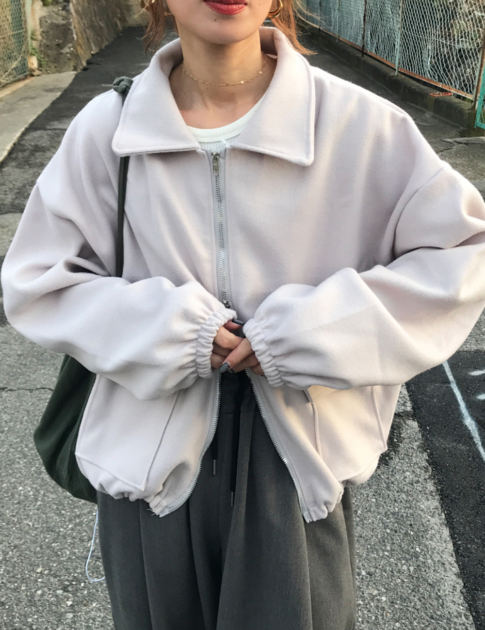 ドローストリングジップアップジャケット | ファッション通販サイト NUGU