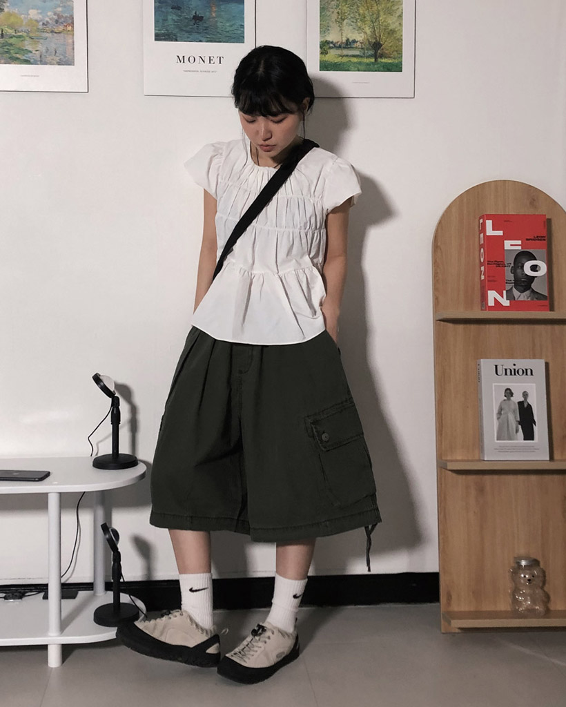 カーゴゴムワイドハーフパンツ | ファッション通販サイト NUGU