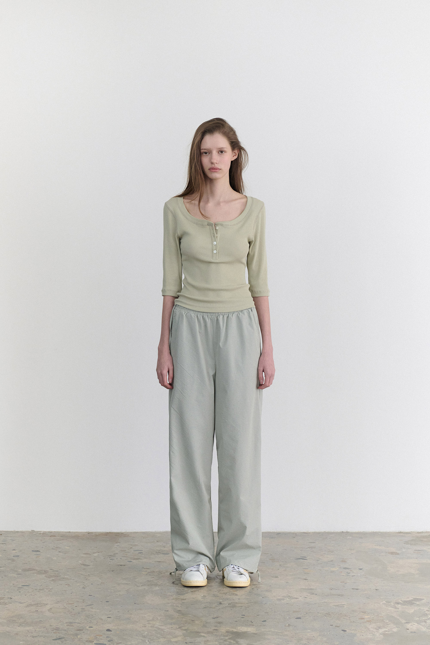 Mellow side string pants (khaki) | ファッション通販サイト NUGU
