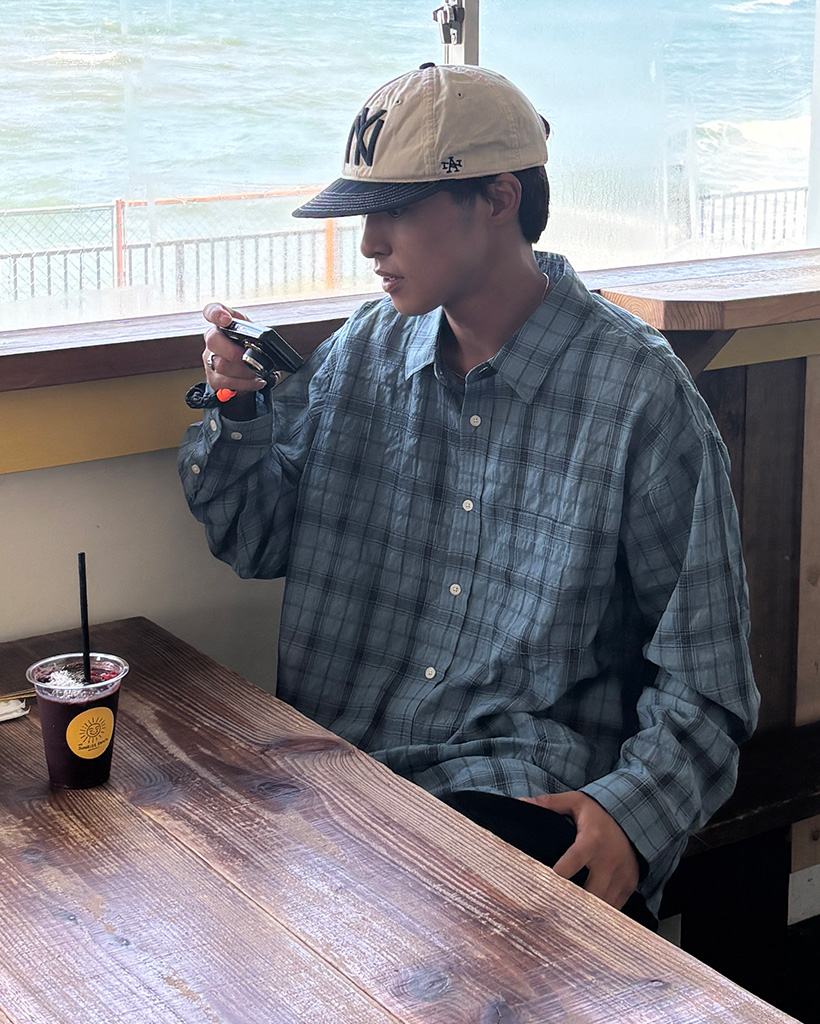 オーバーサイズチェックシャツ