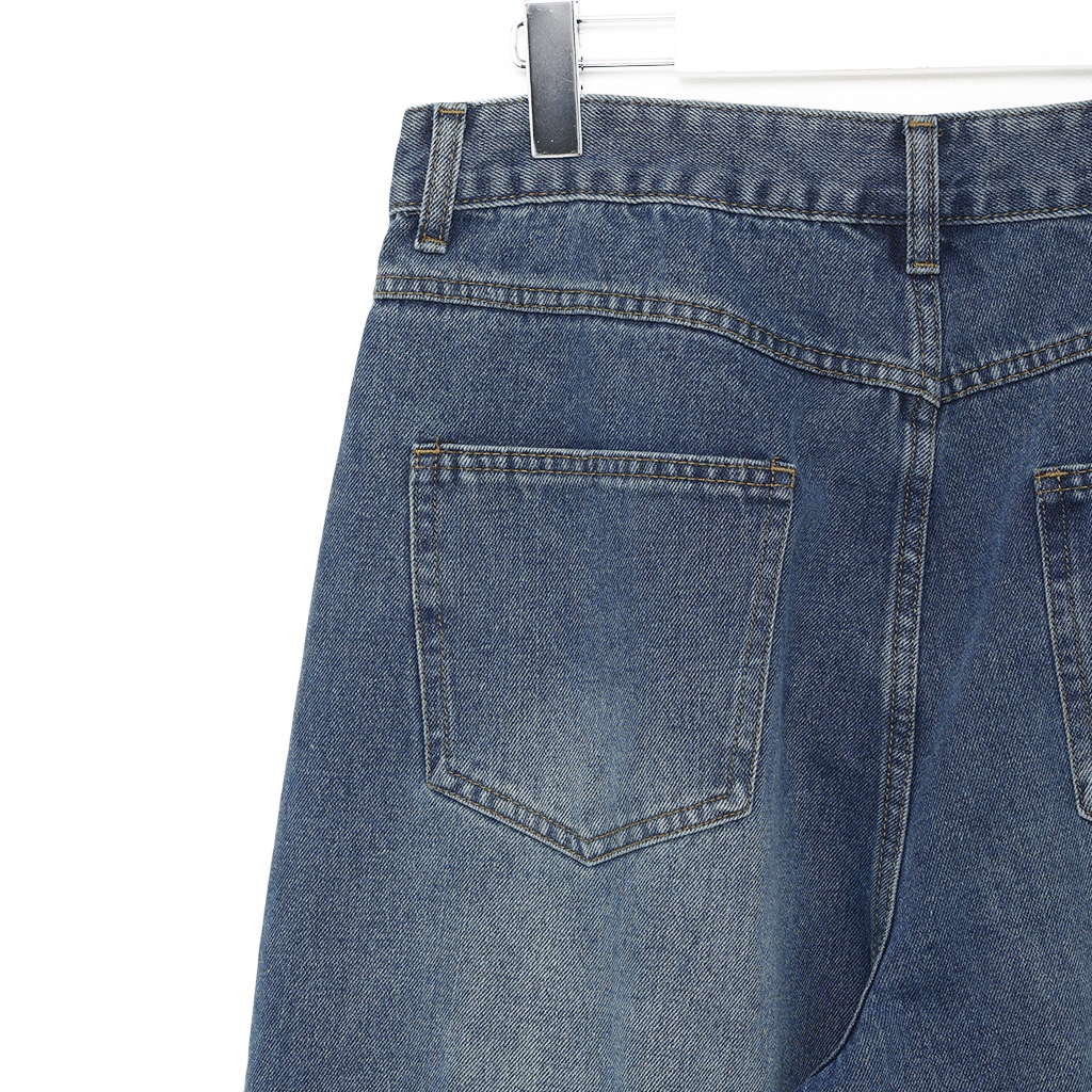 ユニセックス) ピンタックデニムワイドパンツ | ファッション通販