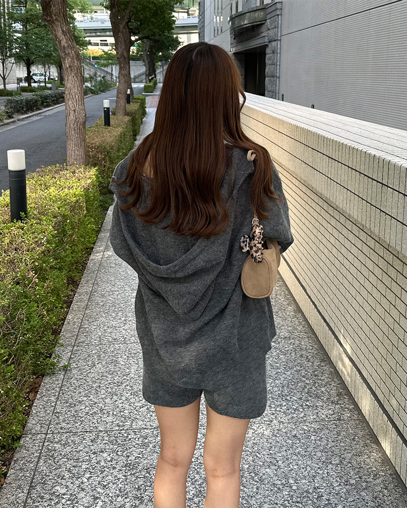 ダブルジップパーカー＆ショートパンツセット | ファッション